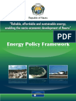 Energy Policy Framework: "Reliable, Affordable and Sustainable Energy, Enabling The Socio-Economic Development of Nauru"