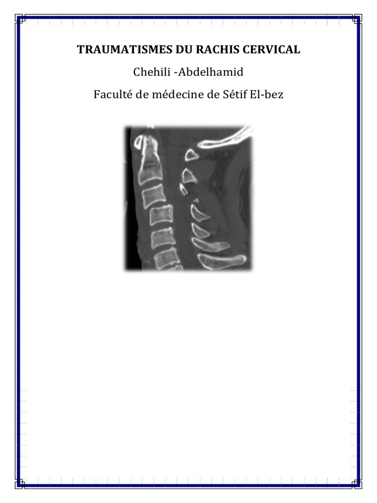 Traumatismes du rachis cervical | PDF | Vertèbre | Colonne vertébrale