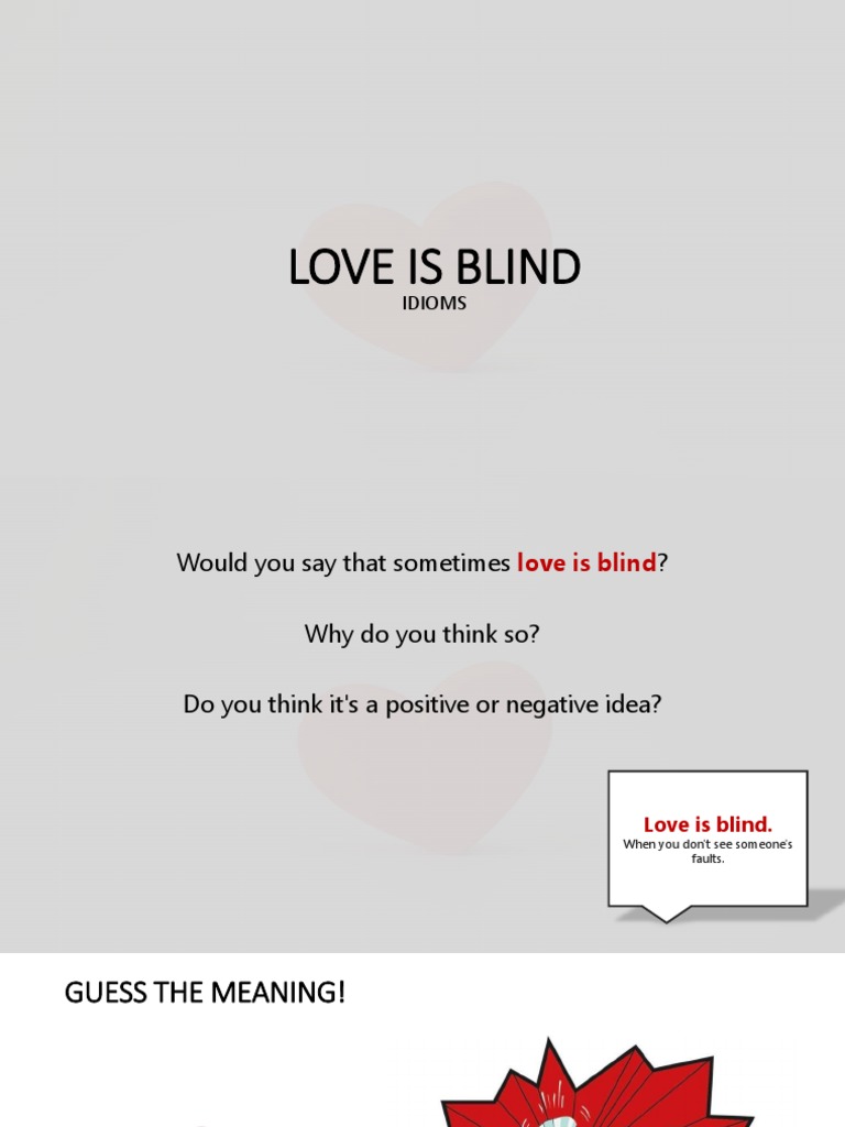 LOVE IS BLIND - Speaking Presentation | PDF