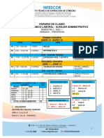 Horario de Clases Programa Tecnico Laboral - Auxiliar Administrativo