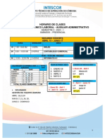 Horario de Clases Programa Tecnico Laboral - Auxiliar Administrativo