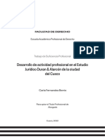 Desarrollo de Actividad Profesional en El Estudio Jurídico Duran & Alarcón de La Ciudad Del Cusco