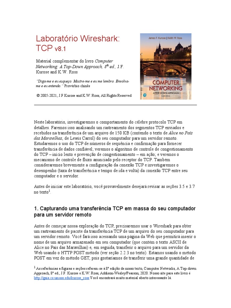 Análise do Protocolo TCP com Wireshark | PDF | Protocolo de controle de ...