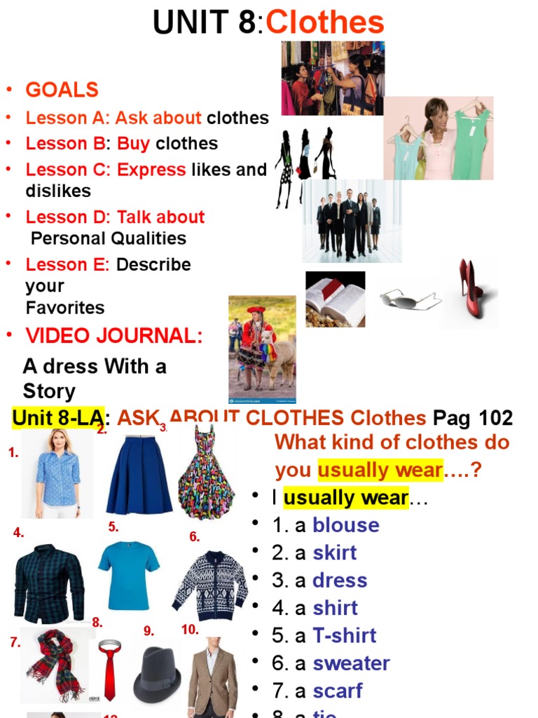 Clothing Vocabulary and Conversations | PDF | Clothing | Subject (Grammar)