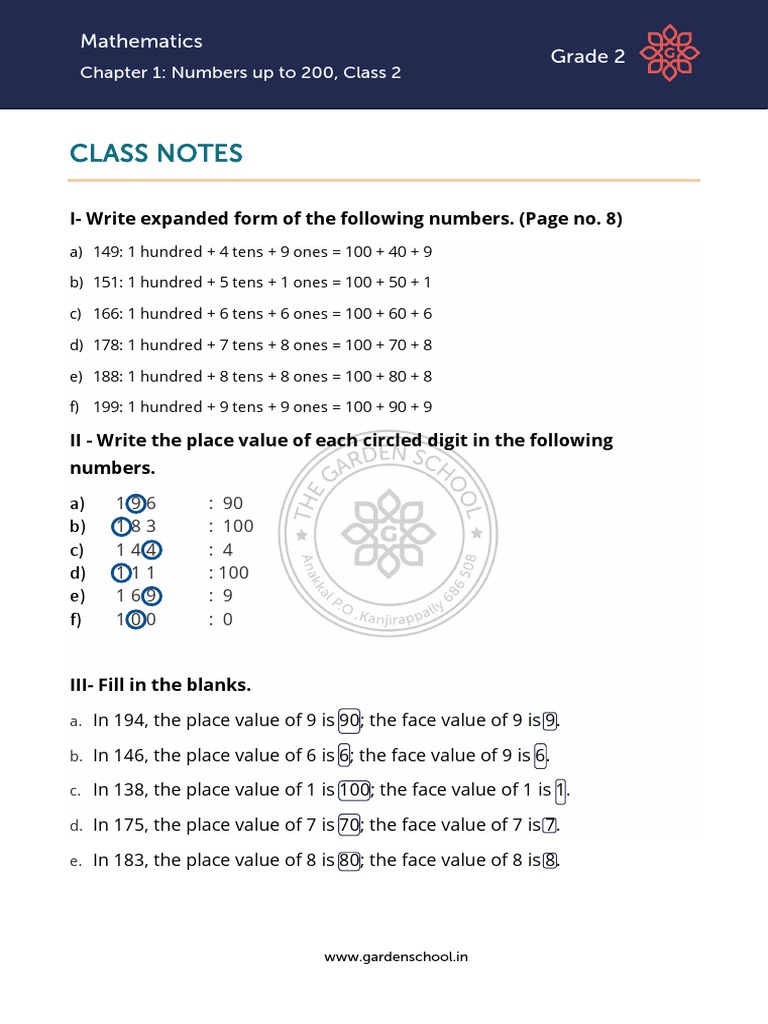 CN Grade+2 Mathematics Chapter+1 Class+2 | PDF