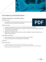 Tarea: Mejora Tu Comunicación Efectiva: Unidad 4: Técnicas para La Comunicación Asertiva