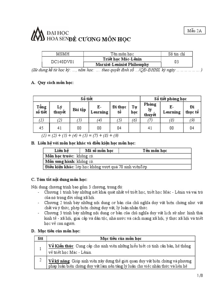 De Cuong Triet Hoc | PDF