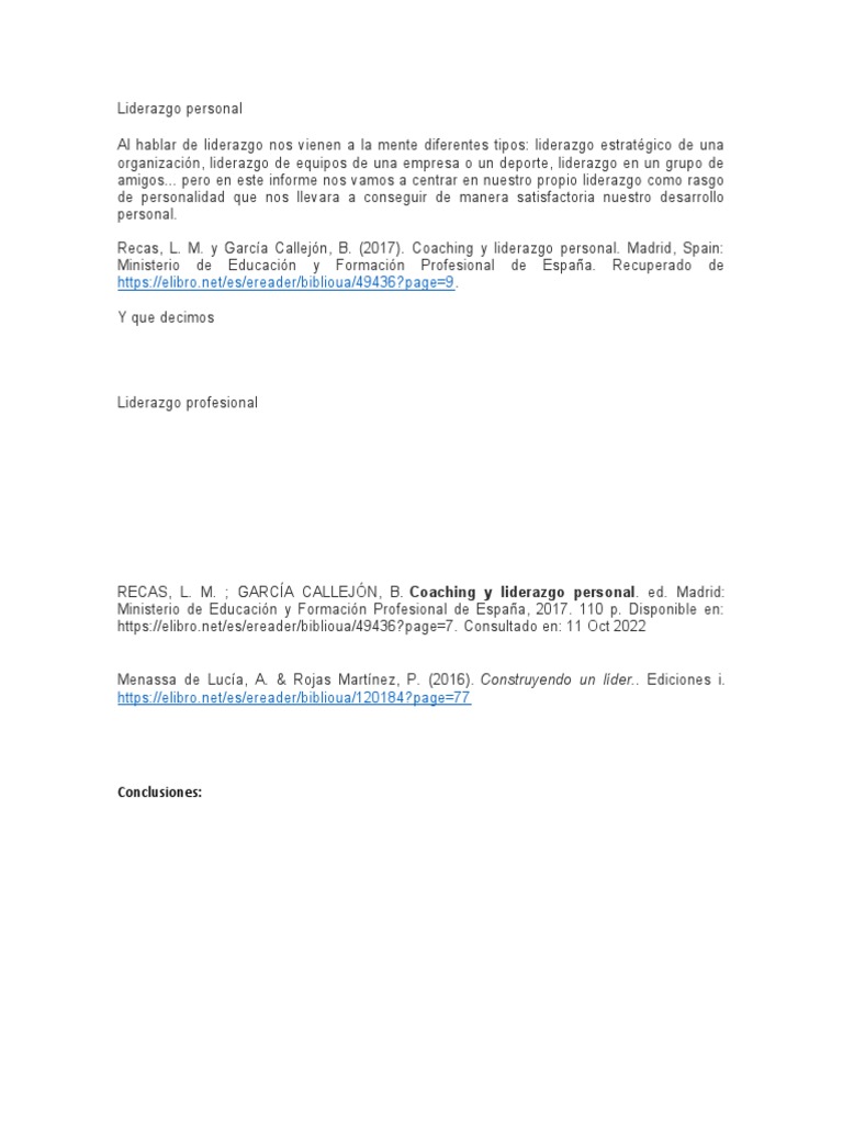 Liderazgo Personal y Profesional | PDF | Relaciones personales, crianza ...