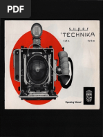 Linhof Super Technika V 4x5 Instruction Manual 1969 - English Language