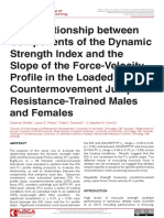 Coleman Sheller, Jason D. Peeler, Todd A. Duhamel, Stephen M. Cormish - The Relationship between Components of the Dynamic Strength Index and the Slope of the Force-Velocity Profile in the Loaded Countermov