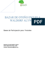 Bazar de Otoño Escuela Waldorf Alywen: Bases de Participación para Feriantes