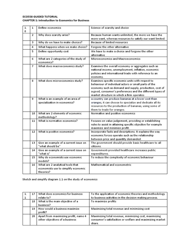 Introduction to Business Economics Concepts | PDF | Economics ...