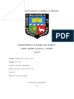 Universidad Nacional Agraria La Molina: Departamento Académico de Química Curso: Química Analíca - Teoría