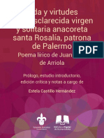 Vida y Virtudes de La Esclarecida Virgen y Solitaria Anacoreta Santa Rosalía, Patrona de Palermo