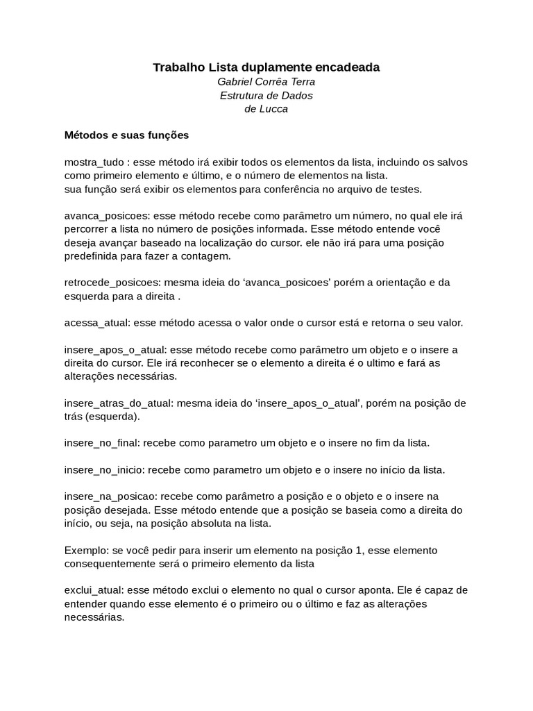 Implementação de Lista Duplamente Encadeada | PDF | Ponteiro ...