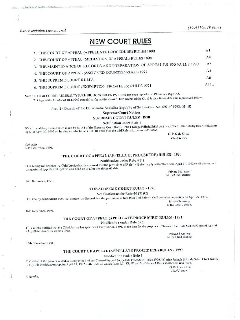Sri Lankan Supreme Court Rules About The Etiquette of Attorneys PDF