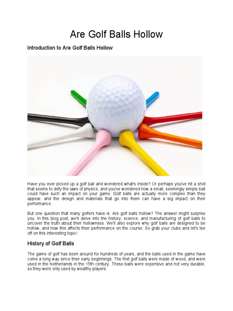 Are Golf Balls Hollow PDF Secondary Sector Of The Economy