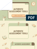 Authentic Assessment Tools: Beed / Btled He