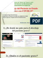 "Abordaje Del Paciente en Estado Crítico Con COVID-19": Secretaría de Salud de Nuevo León