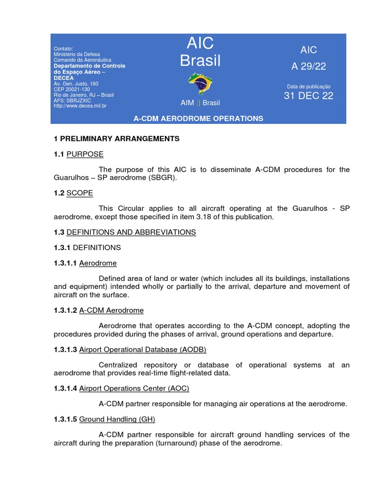 Aic A29 22 A CDM Aerodrome Operations | PDF | Air Traffic Control | Airport