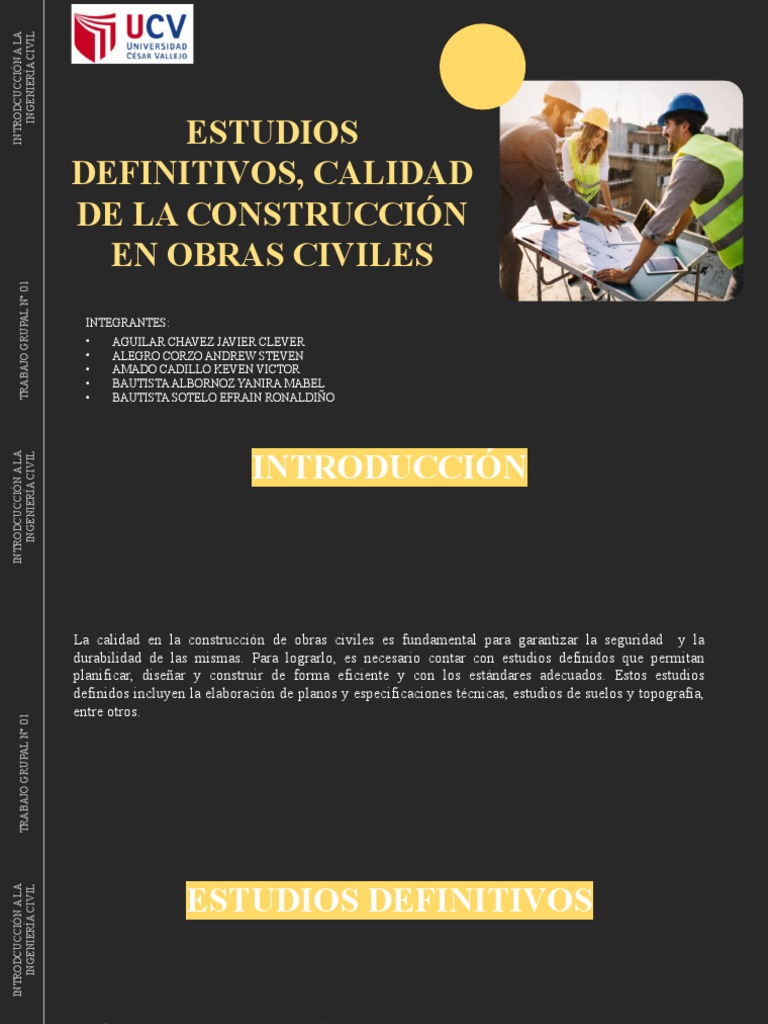 Estudios Definitivos, Calidad de La Construcción en Obras Civiles | PDF ...
