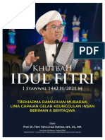 KHUTBAH IDUL FITHRI 1442 H - PROF. DR. TGH. FAHRURROZI, MA Vers2