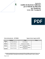 I-GL-128 (Ver03) ANALISIS DE BACTERIAS COLIFORMES POR METODO DE FILTRACION POR MEMBRANA