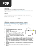 Experiment 6 - Ohms Law - Using PhET Simulation