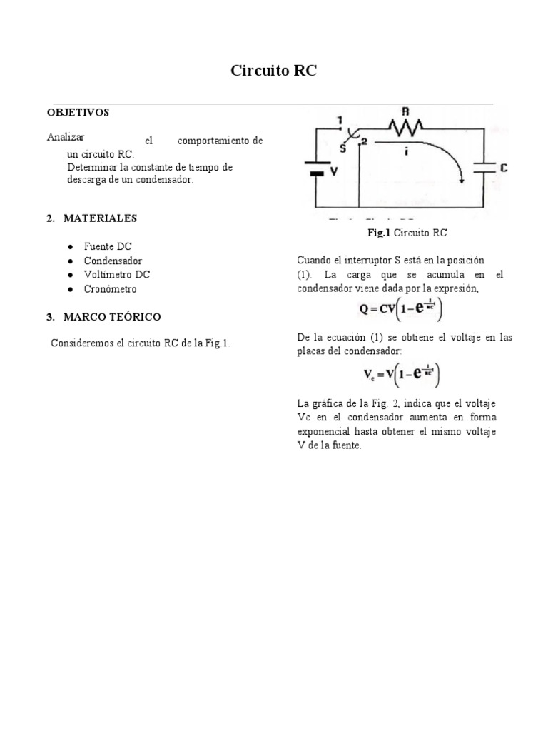 Circuito RC (1) | PDF | Condensador | voltaje