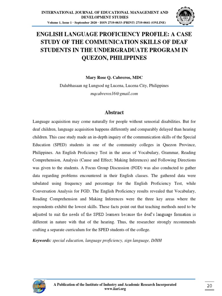 English Language Proficiency In The Philippines: An Overview – JAIS