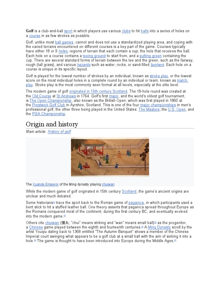 Golf Pdf Golf Course Ball Games