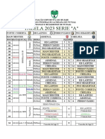 Tabela 2023 Serie "A": Ponte Coberta RB Laipzig Ferroviário PSG Shakhtar Manchester Arsenal Chelsea