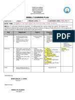 Weekly Learning Plan: 1 1 11 Phil - Pol 11