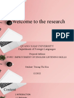 Welcome To The Research