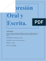 Expresión Oral y Escrita.: CICLO 2022B