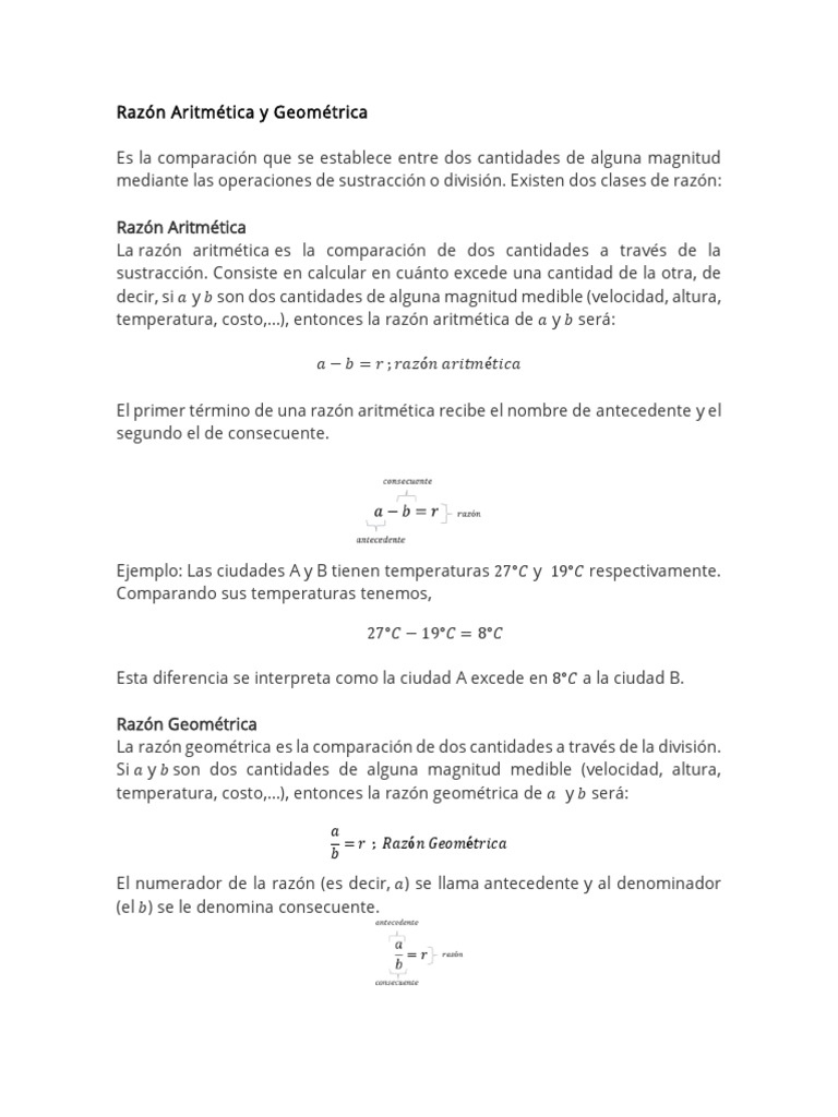 hallar la razon aritmetica y geometrica de 11 12 y 5 6