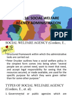 SW 116: Social Welfare Agency Administration