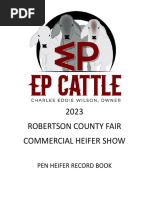 2023 Robertson County Fair Commercial Heifer Show: Pen Heifer Record Book