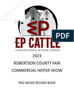 2023 Robertson County Fair Commercial Heifer Show: Pen Heifer Record Book
