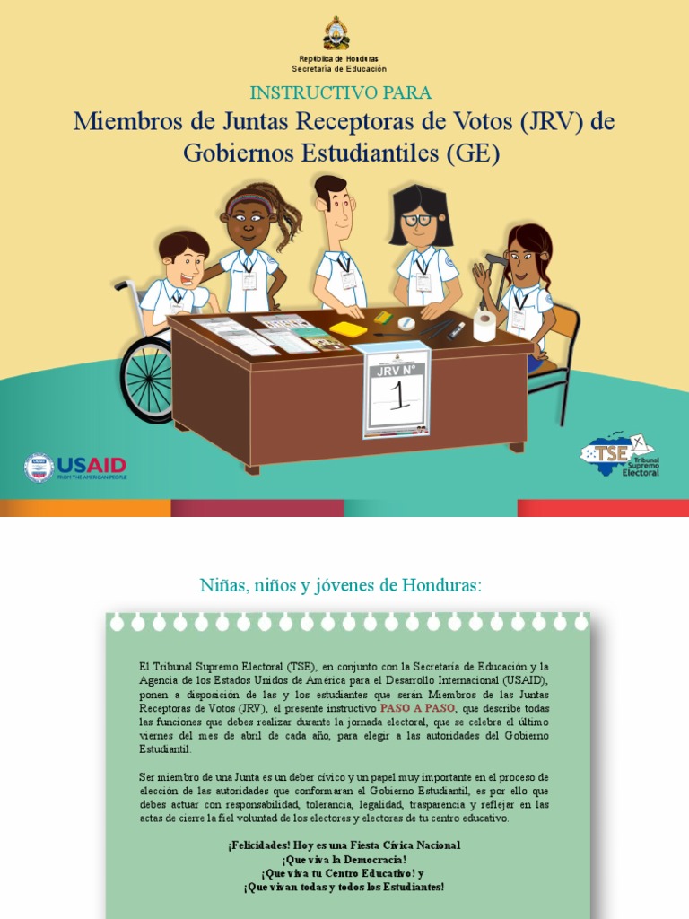 Miembros de Juntas Receptoras de Votos (JRV) de Gobiernos Estudiantiles ...