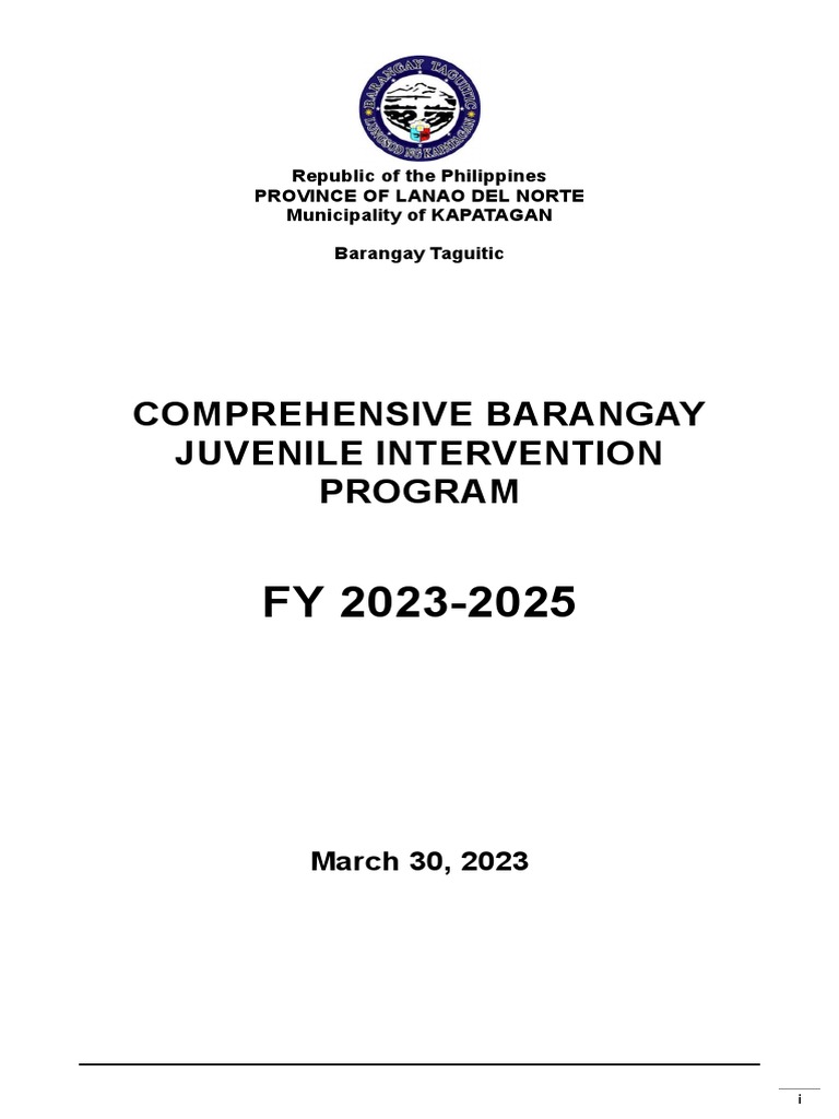 CBJIP Plan for Barangay Taguitic 2023-2025 | PDF | Child Abuse | Violence