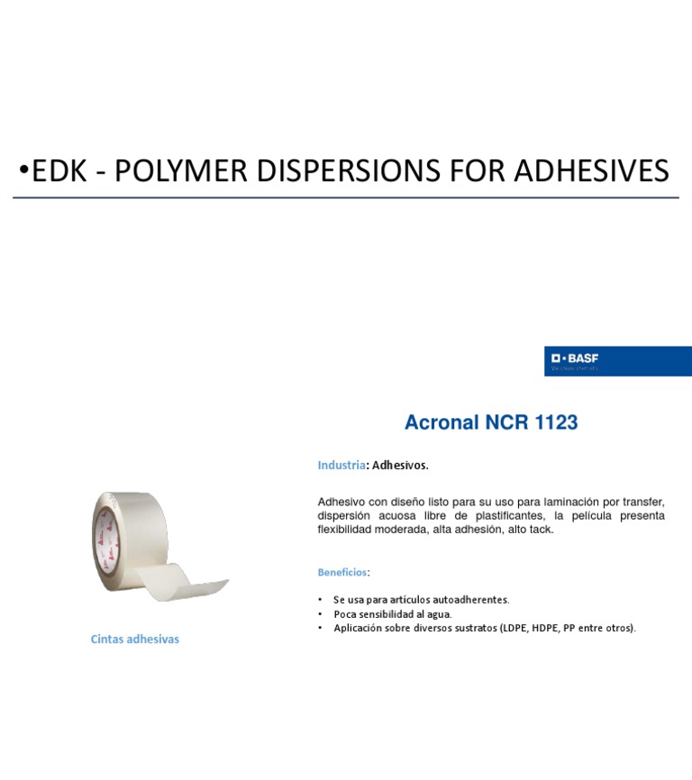 Edk Polymer Dispersions For Adhesives PDF