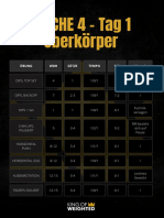 WOCHE 4 - Tag 1 Oberkörper: Übung WDH Sätze Tempo RIR Hinweis