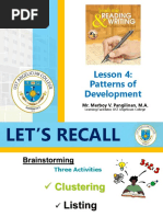 Lesson 4 Patterns of Development