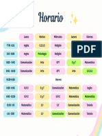 Horario escolar semanal con asignaturas por días