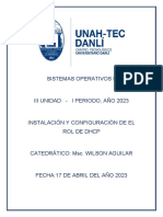 Instalación y Configuración de El Rol de DHCP