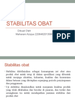 Stabilitas Obat: Dibuat Oleh Maharani Azqiya 2208482013588