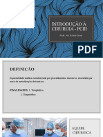 Introdução À Cirurgia - Pciii: Profa. Dra. Heloísa Orsini