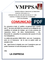 Etvmppsa: Comunicado