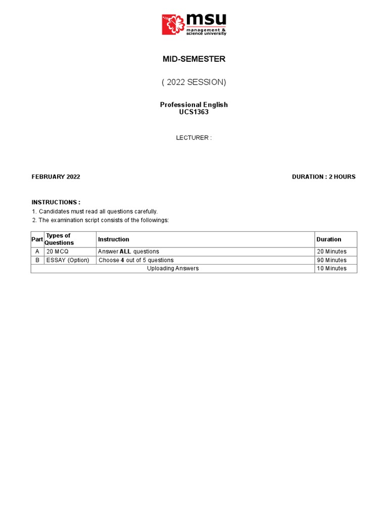 Usc 2022 | PDF | Communication | Multiple Choice